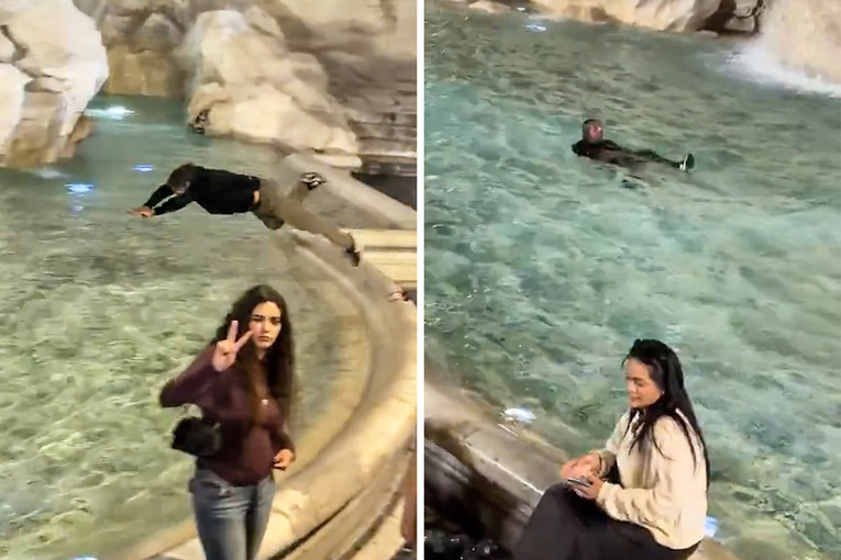 Širi se snimka iz centra Rima: turist se okupao u Fontani di Trevi, Talijani traže strože kazne